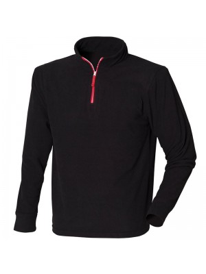 Plain Zip Neck Fleece Long Sleeve Piped Finden & Hales 140 gsm GSM